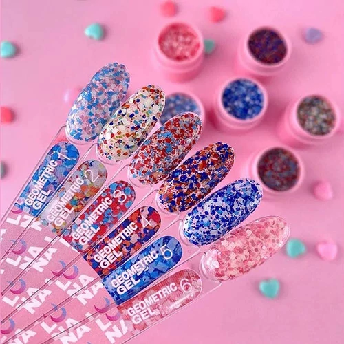 LUNA Блесточки для ногтей Geometric Gel №3 5ml (в ассортименте) - Фото №3