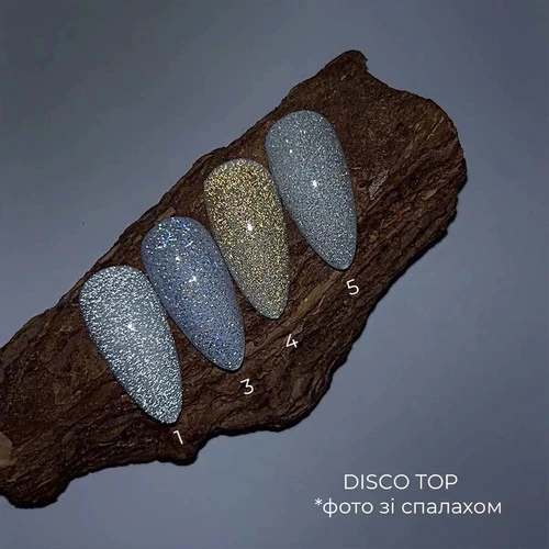 Топ GA&MA Disco SHINE №005 светоотражающий без липкого слоя, с УФ-фильтром молочно серебристый 15 мл (7701458) - Фото №5