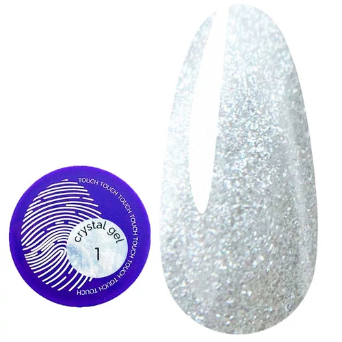 Гель для наращивания Touch Crystal Gel №01 серебристый с блестками 15 мл (2930000045542) - Фото №1