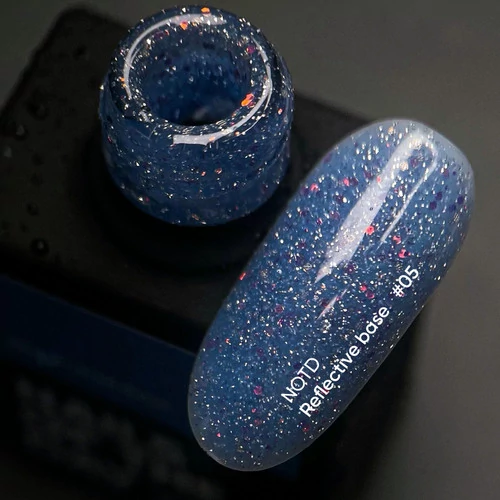 База для ногтей NAILS OF THE NIGHT Reflective №05 насыщенный голубой с шиммером 10 мл (u0000017146) - Фото №2