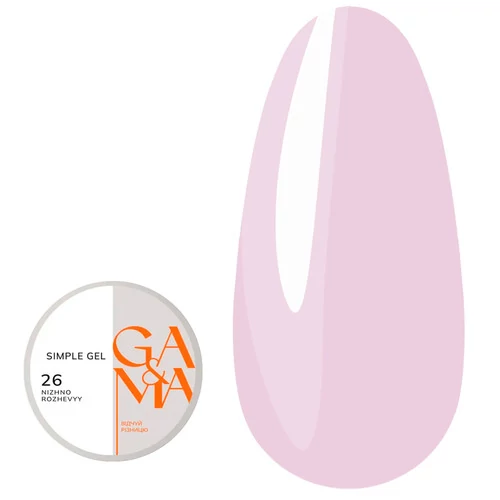 Гель для наращивания GA&MA Simple gel №026 нежно-розовый 15 мл (7701485) - Фото №1