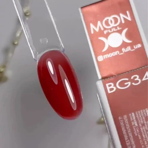 Гель MOON FULL Liquid Builder Gel №34 жидкий гель темно-красный  15 мл (5905123022081) - Фото №2