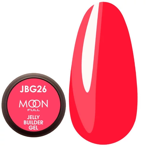 Гель-желе для наращивания MOON FULL Jelly Builder Gel №26 полупрозрачный насыщенно-розовый 30 мл (5905123022265) - Фото №1
