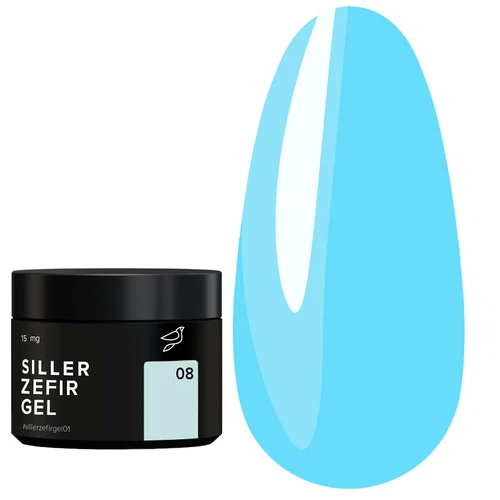 Гель для наращивания SILLER Zefir №08 (банка) голубой 15 мл (НФ-00019235) - Фото №1