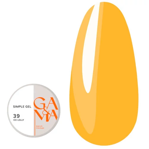 Гель для наращивания GA&MA Simple gel №039 Ice Lolly желтый 15 мл (7702616) - Фото №1