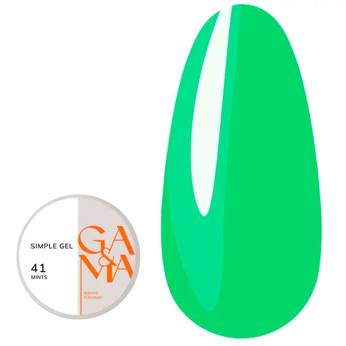 Гель для наращивания GA&MA Simple gel №041 Mints мятный 15 мл (7702620) - Фото №1