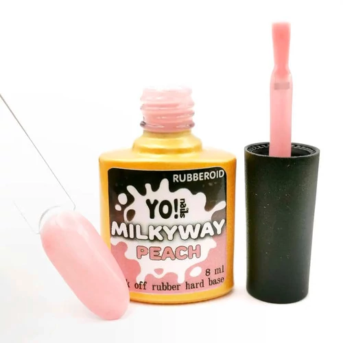 База Yo!Nails Rubberoid Milkyway PEACH каучуковая персиковая 8 мл - Фото №3