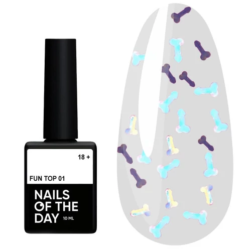 Топ для ногтей NAILS OF THE DAY FUN! №01 голографический 10 мл (НФ-00019434)