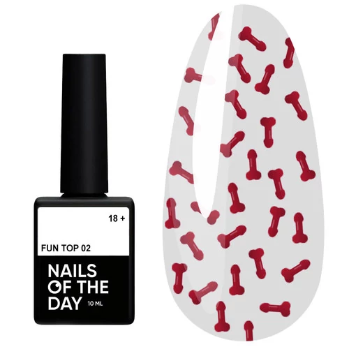 Топ для ногтей NAILS OF THE DAY FUN! №02 красный 10 мл (НФ-00019435)