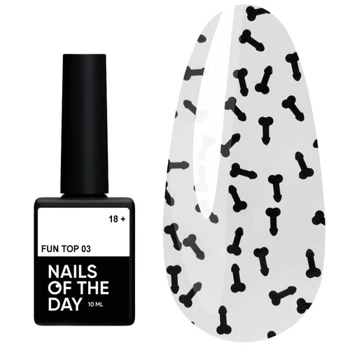 Топ для ногтей NAILS OF THE DAY FUN! №03 чёрный 10 мл (НФ-00019436)
