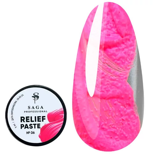 Гель для дизайна SAGA Relief paste №06 светло-розовый (без липкого слоя) 5 мл (2000995264362) - Фото №1