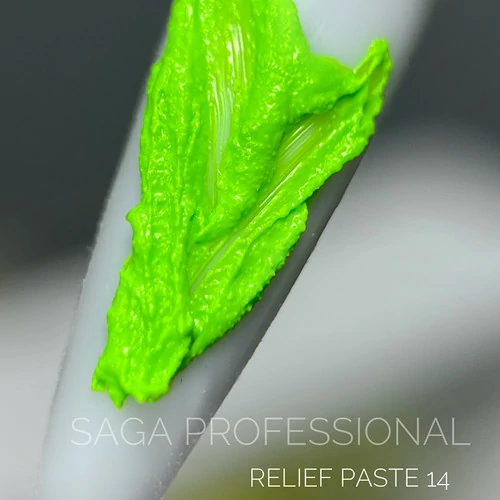 Гель для дизайна SAGA Relief paste №14 ярко зеленый (без липкого слоя) 5 мл (2000995264447) - Фото №2