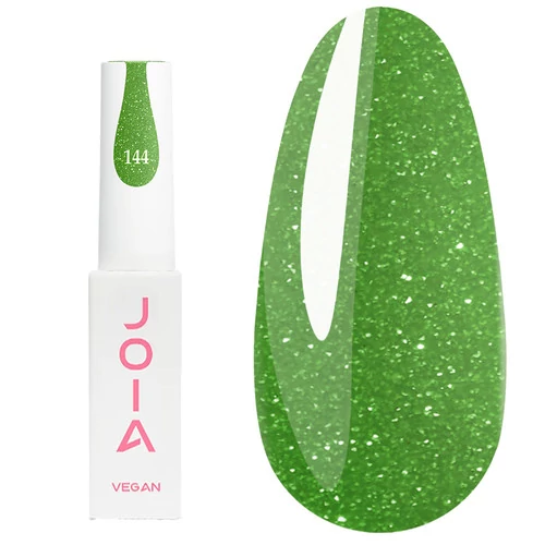 Гель-лак JOIA vegan 144 Neon лаймовый с серебряными блестками 6 мл (4820259342920) - Фото №1