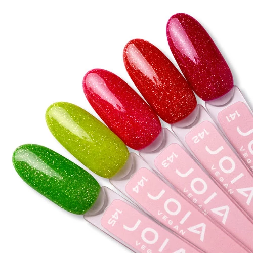 Гель-лак JOIA vegan 143 Neon малиновый с серебряным шиммером 6 мл (4820259342913) - Фото №4