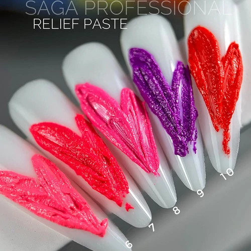 Гель для дизайна SAGA Relief paste №08 темно-розовый (без липкого слоя) 5 мл (2000995264386) - Фото №3