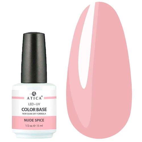 База для ногтей ATICA Color Base Gel Nude Spice (soak off) пастельно-розовый 15 мл (89401) - Фото №1