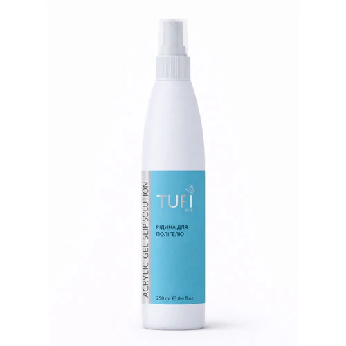 Жидкость для полигеля TUFI profi PREMIUM Acrylic Gel Slip Solution конструирующая 250 мл (0300695) - Фото №1