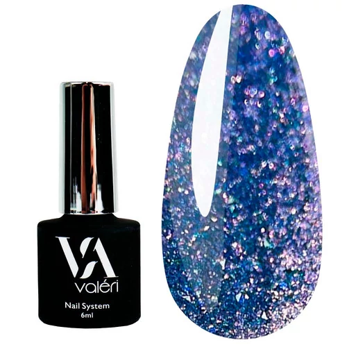 Гель-лак VALERI Color №152 синий с микроблестками 6 мл (VA152) - Фото №1