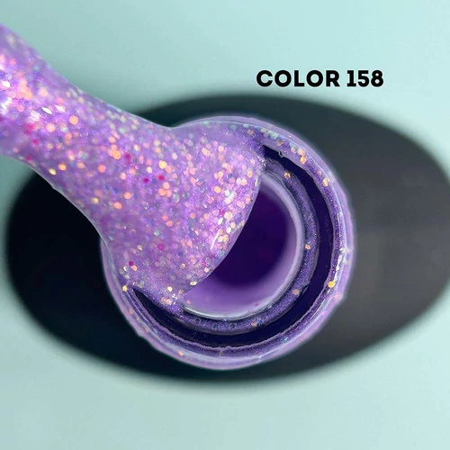 Гель-лак VALERI Color №158 сиреневый с микроблестками 6 мл (VA158) - Фото №2