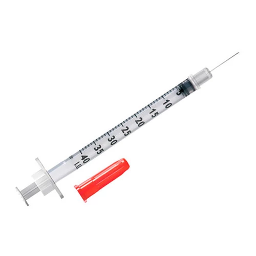 Инсулиновый шприц с интегр иглой 1 мл U-40 30G 0,3x8mm 100 шт - Фото №1