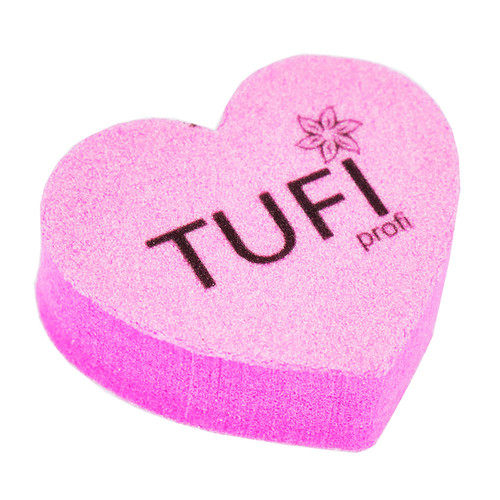 Бафик TUFI profi PREMIUM мини сердце розовый 100/180 грит 50 шт (0309786)