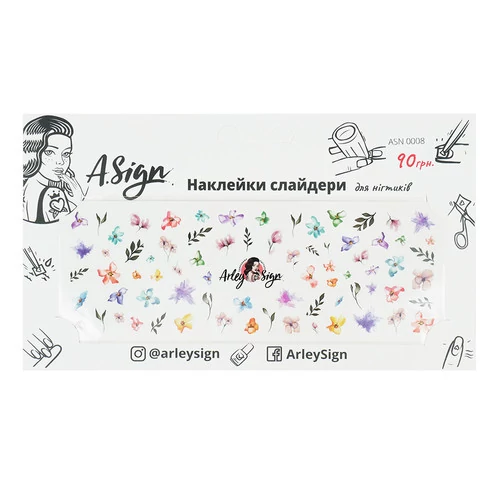 Слайдер дизайн для ногтей Arley Sign Разноцветность  (ASN 0008) - Фото №3
