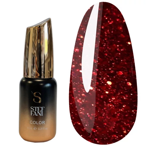 Гель-лак Steffani Color Gel polish №10 кровавый с блестками 9 мл (SGP09-10) - Фото №1