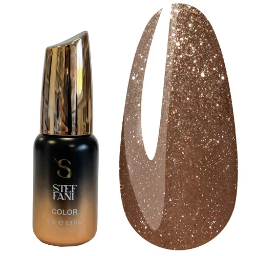 Гель-лак Steffani Color Gel polish №18 кофейный с мелкими блестками 9 мл (SGP09-18) - Фото №1