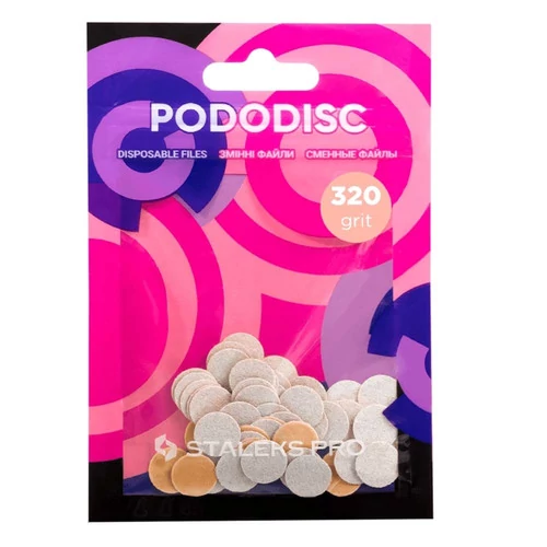 Сменные файлы белые PODODISC STALEKS PRO XS 320 грит 50 шт (PDF-10-320w)