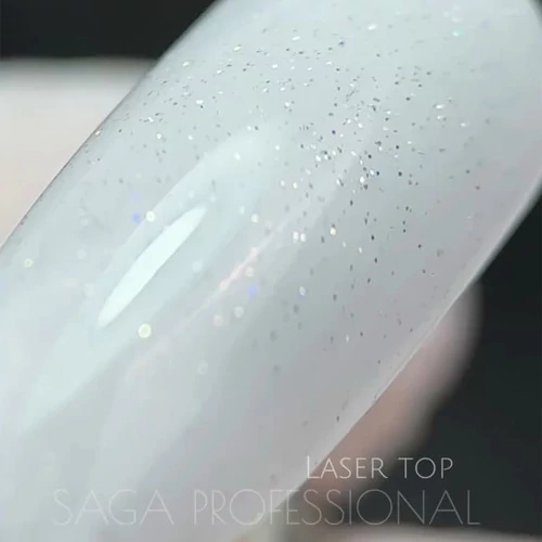 Топ Saga Professional LASER без липкого слоя прозрачный с блестками 9 мл (2000995306857) - Фото №3