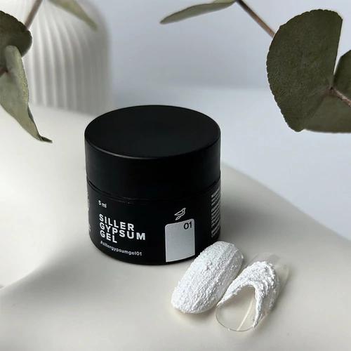 Гель для 3D дизайна гипс Siller Gypsum gel №01 без липкого слоя белый 5 мл (НФ-00019509) - Фото №3