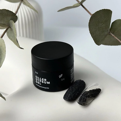 Гель для 3D дизайна гипс Siller Gypsum gel №04 без липкого слоя черный 5 мл (НФ-00019512) - Фото №3