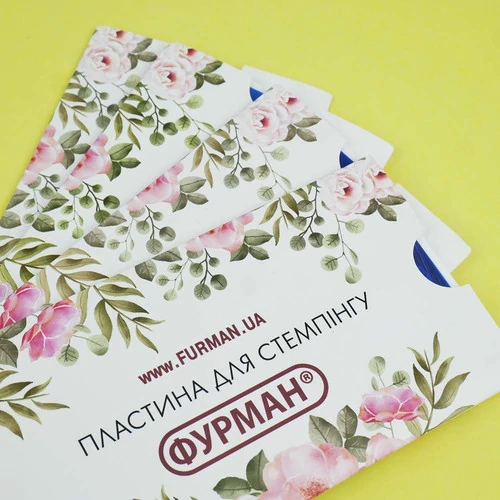 Металлическая пластина для стемпинга FURMAN на пластиковой основе анималистический принт (4441) - Фото №5