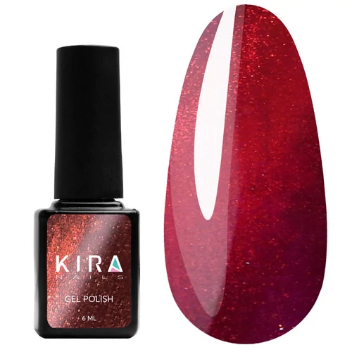 Гель-лак KIRA Nails Cat Eye №003 красно-фиолетовый 6 мл (439003) - Фото №1