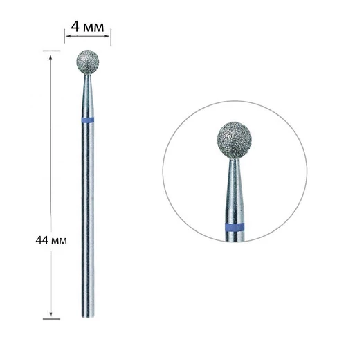 Фреза алмазная TOUCH шар синий 4.0 мм D040D-М (2230000008654) - Фото №1