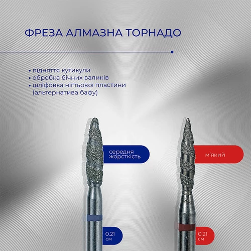 Фреза алмазная TOUCH торнадо острое синее 021 H0210SD-М (2230000008692) - Фото №2