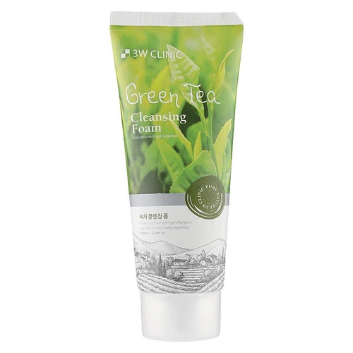 Пенка очищающая для лица с зеленым чаем 3W Clinic Green Tea Foam Cleansing Anti Sebum 100 мл - Фото №1