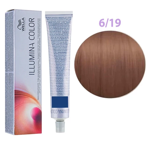 УЦЕНКА! Краска для волос Wella Professionals Illumina Color № 6/19 темный блонд пепельный сандрэ (8005610543659)