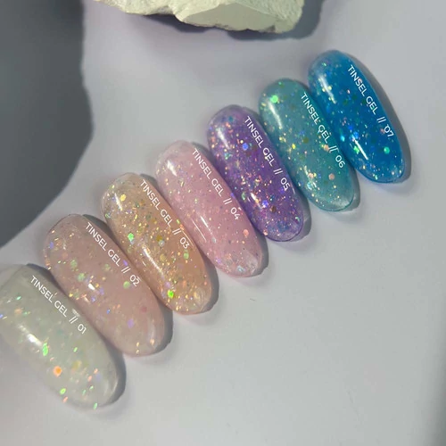 Гель SILLER Tinsel Gel №04 розовый с голографическими блестками 15 мл (банка) (НФ-00020934) - Фото №3