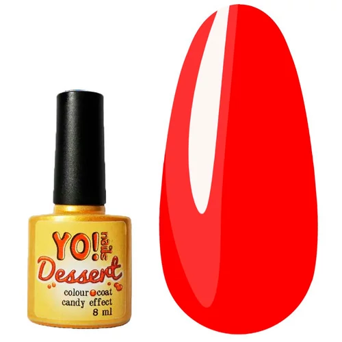Гель-лак YO!NAILS Dessert №201 ярко-красный витражный 8 мл - Фото №1
