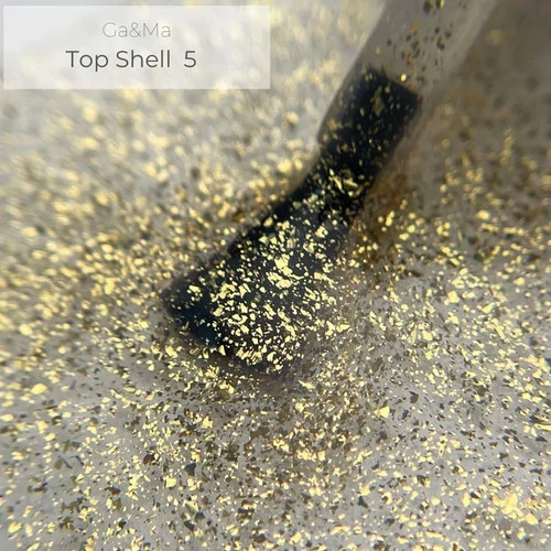 Топ GA&MA Shell №005  без липкого слоя, с УФ-фильтром и золотыми частицами фольги 10 мл (7702641) - Фото №3