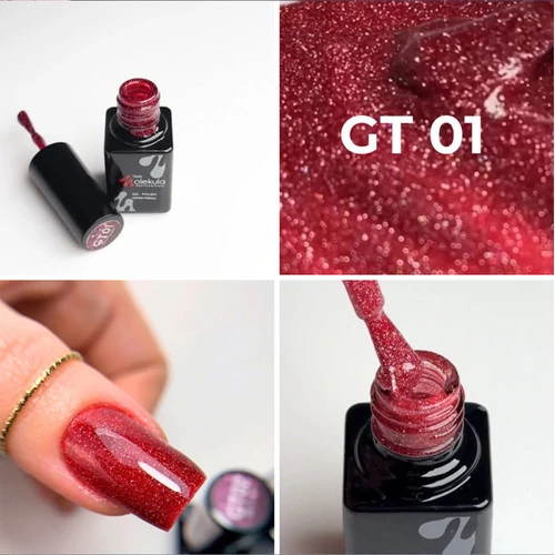 Гель-лак MOLEKULA GLINT TOUCH №GT01 бордовый светоотражающий 6 мл (GT01) - Фото №2