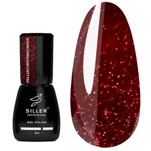 Гель-лак SILLER Christmas Tree №05 бордовый шиммер 8 мл (НФ-00020876) - Фото №1