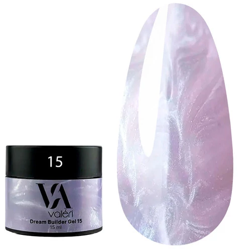 Гель для наращивания VALERI Dream Builder Gel №015 сиреневый с шиммером 15 мл (VDBG15-15) - Фото №1