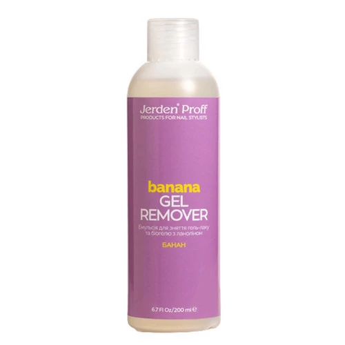 Jerden Proff Gel Remover  Рідина для зняття гель-лаку банан, 200 мл (4823085629340)