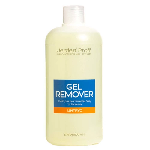 Jerden Proff Gel Remover - Рідина для зняття гель-лаку цитрус, 500 мл (4823085609533)