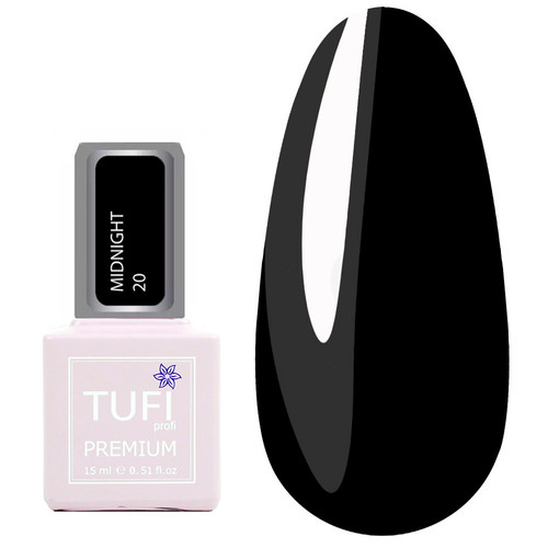 Гель-лак TUFI profi PREMIUM Midnight 20 черное затмение 15 мл (0318198)