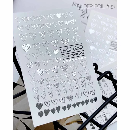 Слайдер Richcolor Foil slider 033 сердечки серебро - Фото №2