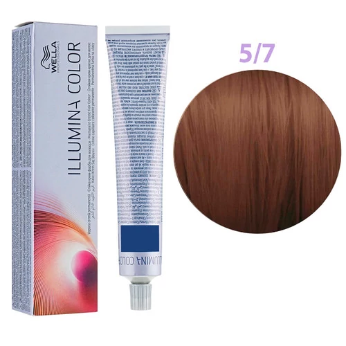 УЦЕНКА!Краска для волос Wella Professionals Illumina Color № 5/7 светло-коричневый (8005610542782)