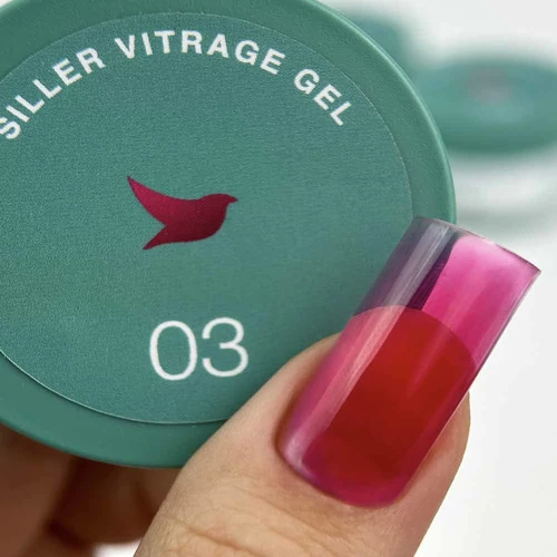 Гель для наращивания Siller Vitrage №03 тёмно-розовый 15 мл (НФ-00015919) - Фото №3